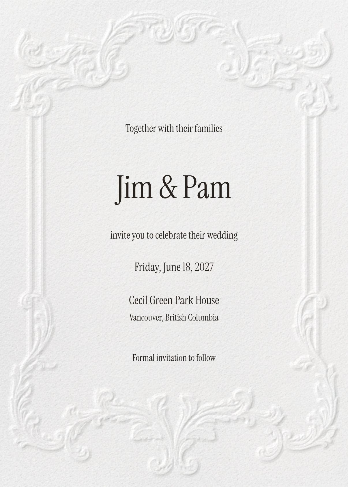 Save the date invitation